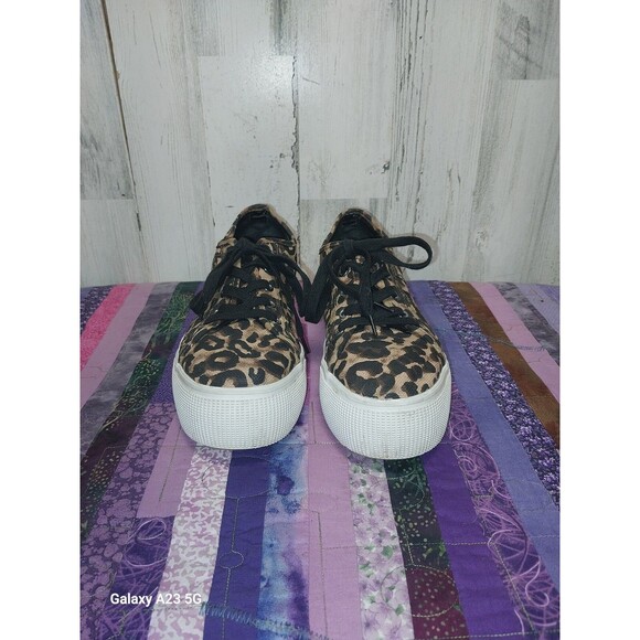 Steve Madden Cheetah Print Emmi Flatform Sneakers Size 10 - Picture 2 of 11